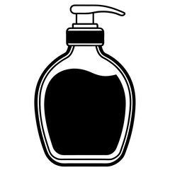 Minimalist Liquid Soap Bottle Vector Clean White Background.