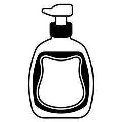 High-Quality Liquid Soap Silhouette Icon White Background.