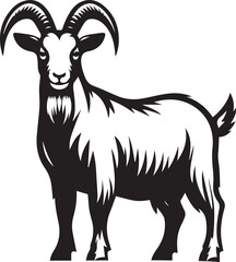 Obraz premium High-Quality Black & White Goat Vector