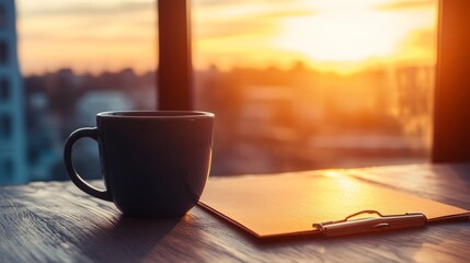 Morning Coffee Break in Bright Office Space