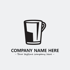 Cup illustration black and white for logo company vector image
