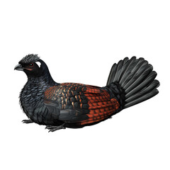 Vibrant Plumage of an Imaginary Bird Resembling a Mix of a Pheasant and a Crow Showcasing Intricate Feather Patterns and Colors in a Detailed Depiction