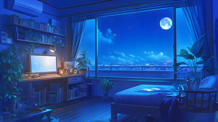 Night Room Illustration