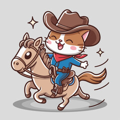 Cat With Horse Vector 