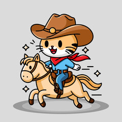 Cat With Horse Vector 