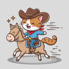 Cat With Horse Vector 