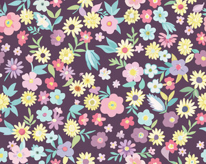 Tiny seamless pattern for textile design and digital papers, seamless pattern with leaves, seamless pattern with flowers, seamless floral pattern