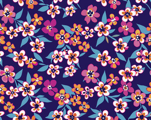 Tiny seamless pattern for textile design and digital papers, seamless pattern with leaves, seamless pattern with flowers, seamless floral pattern