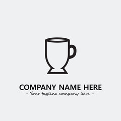 Cup illustration black and white for logo company vector image

