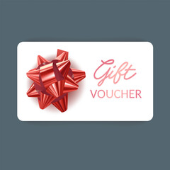 Gift Card with Red Ribbon and Bow