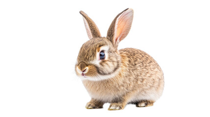 Fototapeta premium Small cute rabbit on a black background, mammal, bunny, animal, cut out transparent