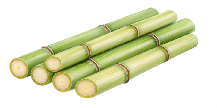 Fresh Cut Sugarcane Stalks – PNG Image Isolated on Transparent Background