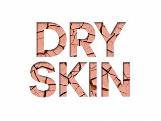Dry skin word concept on white background.