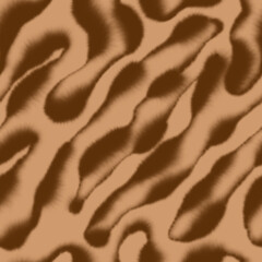 Watercolor seamless pattern with blurred brown waves on beige background