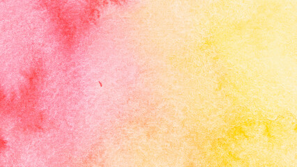 Abstract watercolor gradient wash from pink to yellow. Soft and textured background.