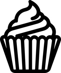Cake and Dessert Icons – Cupcake and Sweet Dessert Sketch Illustrations