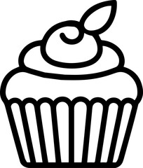 Cake and Dessert Icons – Cupcake and Sweet Dessert Sketch Illustrations