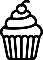 Cake and Dessert Icons – Cupcake and Sweet Dessert Sketch Illustrations