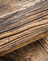 Fototapeta premium Rustic Wooden Plank Hovering Freely with Natural Grain and Weathered Knotty Details