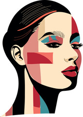 A bold negative space face design with striking contrast and minimalistic style. Perfect for modern branding, posters, and digital art projects.