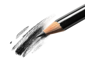 Artistic pencil sketching techniques isolated on transparent background, png