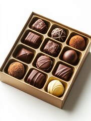 Elegant assortment of gourmet chocolates in a stylish box perfect for gifting and indulgence delicious treats
