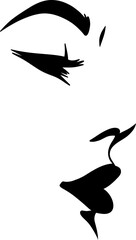 A bold-style face silhouette with strong, clean lines, perfect for modern designs. Ideal for logos, posters, and digital art, adding a striking and minimalist touch.