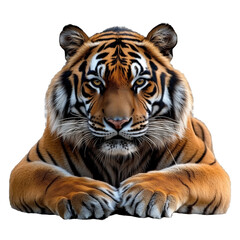 Fototapeta premium Tiger on an isolated transparent background 