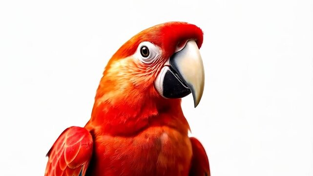Scarlet macaw parrot isolated on a white background