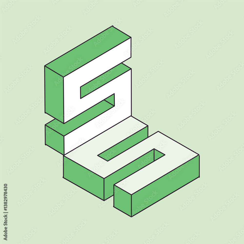 Poster isometric 3d effect letters alphabet. isometric font at different angles. isometric 3d font, three-d