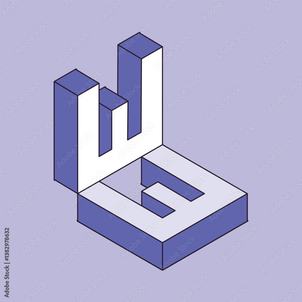 Aufkleber isometric 3d effect letters alphabet. isometric font at different angles. isometric 3d font, three-d