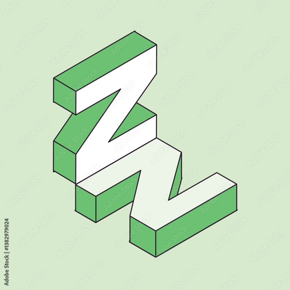 Poster isometric 3d effect letters alphabet. isometric font at different angles. isometric 3d font, three-d