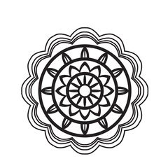 Ornamental Round Mandala with Lace Pattern and Floral Design