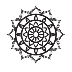 Elegant Floral Mandala Illustration for Relaxation and Meditation