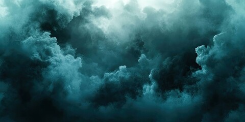 Dramatic sky filled with dark clouds