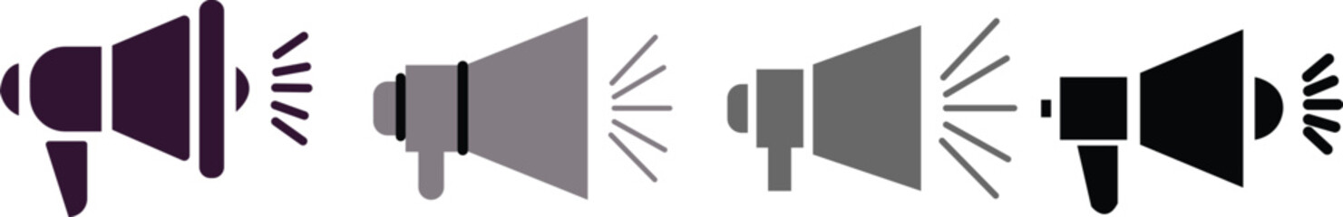 vector illustration of megaphone set