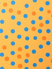 Colorful polka dot pattern on bright background.