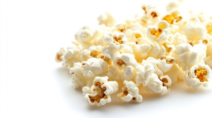 Pile of popcorn on white background (1)