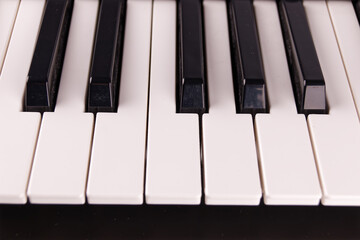 Naklejka premium View of a music keyboard with a set of keys