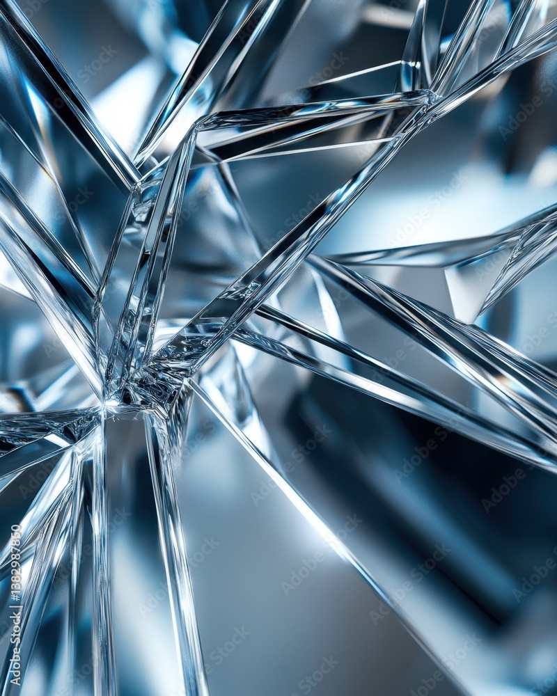 Aufkleber abstract crystalline structure with geometric precision showcasing light refraction and cool tones c
