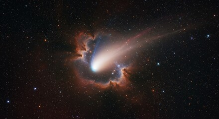 Obraz premium Cosmic Dawn's Embrace AI Generated