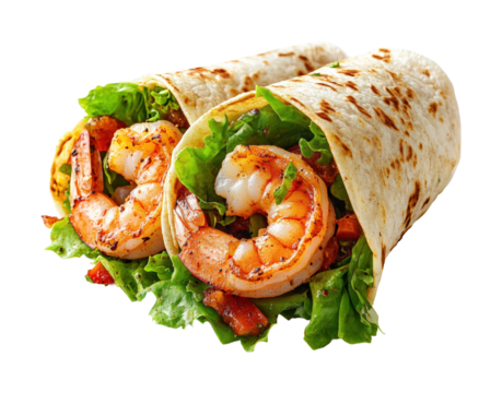 Grilled shrimp tacos beachfront food sunny fresh isolated on transparent background, png
