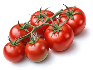 Fresh Cherry Tomatoes on the Vine with Green Stems