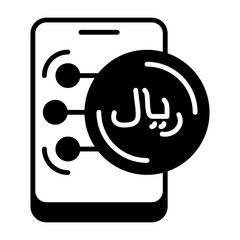Saudi Riyal Solid Icon