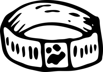 Hand drawn dog-collar doodle. Sketch pets icon. Decoration element. Isolated on white background. Vector illustration