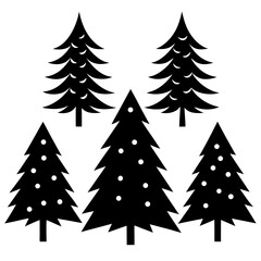 Fototapeta premium set of christmas trees