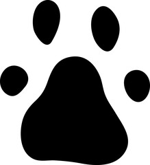 Hand drawn paw doodle. Sketch pets icon. Decoration element. Isolated on white background. Vector illustration