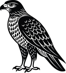 Fototapeta premium Beautiful black Hawk Bird vector silhouette art this is an editable and printable vector eps file