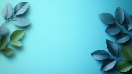 Clean Mint Green to Light Blue Minimalist Gradient Background with Ample Text Space - Perfect for Flat Lay Banners, Web Headers and Branding Materials
