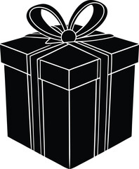 beautiful black gift box vector silhouette art this is an editable and printable vector eps file